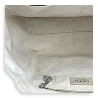 Deauville Blue Tote Bag in Canvas, Silver hardware