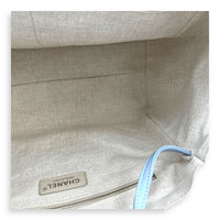 Deauville Blue Tote Bag in Canvas, Silver hardware