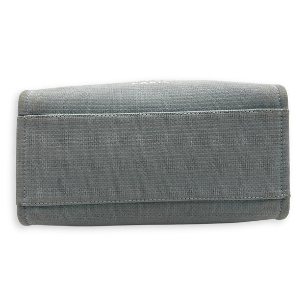 Deauville Blue Tote Bag in Canvas, Silver hardware