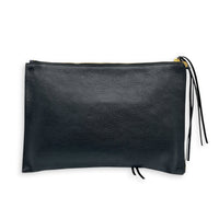 City Pouch Black in Goat Leather, Gold hardware