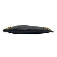 City Pouch Black in Goat Leather, Gold hardware