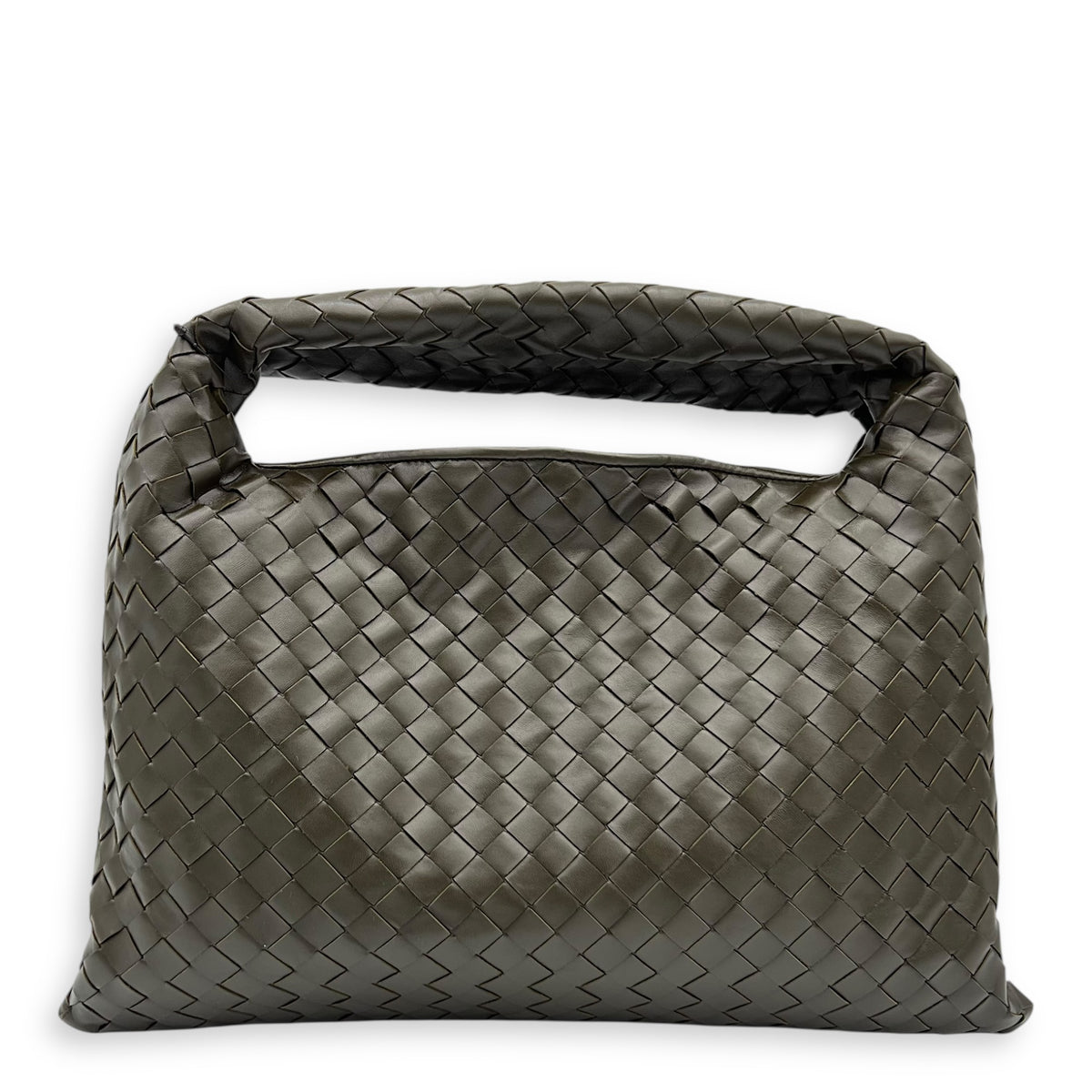 Hop Hobo Shoulder Bag Brown in Lambskin, Gold hardware