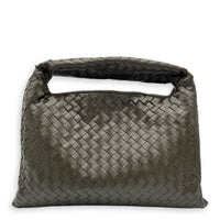 Hop Hobo Shoulder Bag Brown in Lambskin, Gold hardware