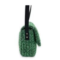 2.55 Crossbody Bag Green in Tweed, Ruthenium hardware