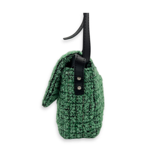 2.55 Crossbody Bag Green in Tweed, Ruthenium hardware