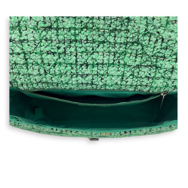 2.55 Crossbody Bag Green in Tweed, Ruthenium hardware