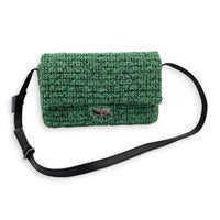 2.55 Crossbody Bag Green in Tweed, Ruthenium hardware