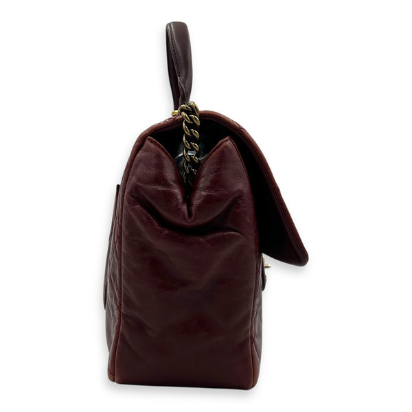 CC Top Handle Bag Red in Calfskin, Gold hardware