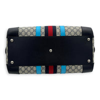 Safoy Blue Duffle Bag in Coated Canvas, Silver hardware