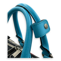 Safoy Blue Duffle Bag in Coated Canvas, Silver hardware
