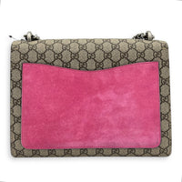 Dionysus Shoulder Bag Brown in Coated Canvas, Ruthenium hardware