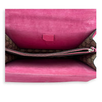 Dionysus Shoulder Bag Brown in Coated Canvas, Ruthenium hardware