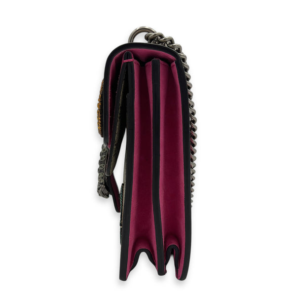 Dionysus Shoulder Bag Brown in Coated Canvas, Ruthenium hardware