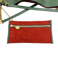 Rajah Tote Bag Orange in Suede Leather, Gold hardware