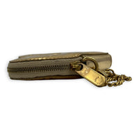 Miroir Heart Coin Pouch Charm Gold in Patent Leather, Gold hardware