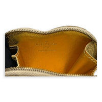 Miroir Heart Coin Pouch Charm Gold in Patent Leather, Gold hardware