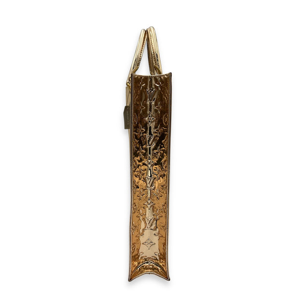 Miroir Sac Plat Top Handle Bag Gold in Patent Leather, Gold hardware