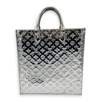 Miroir Sac Plat Top Handle Bag Silver in Patent Leather, Silver hardware