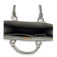 Miroir Sac Plat Top Handle Bag Silver in Patent Leather, Silver hardware