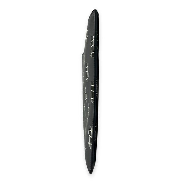 Dollar Sign Zip Pouch Black in Pebbled Calfskin, Monochrome hardware
