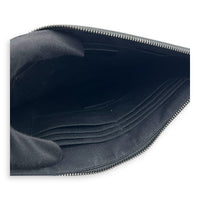 Dollar Sign Zip Pouch Black in Pebbled Calfskin, Monochrome hardware