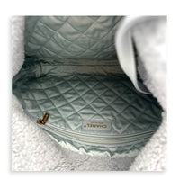 22 Tote Small Blue Tote Bag in Shearling, Gold hardware