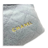 22 Tote Small Blue Tote Bag in Shearling, Gold hardware
