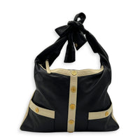 Jacket Crossbody Bag Black in Lambskin, Gold hardware