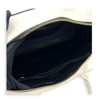 CC Bowling White (recoloured) Top Handle Bag in Calfskin, Gold hardware