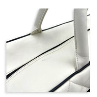 CC Bowling White (recoloured) Top Handle Bag in Calfskin, Gold hardware