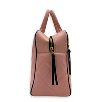 CC Bowling Top Handle Bag Pink in Calfskin, Gold hardware