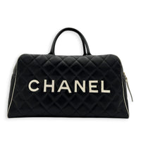 CC Bowling Top Handle Bag Black in Calfskin, Gold hardware