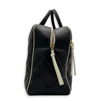 CC Bowling Top Handle Bag Black in Calfskin, Gold hardware