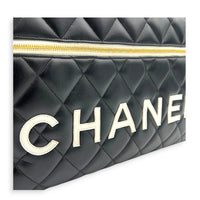 CC Bowling Top Handle Bag Black in Calfskin, Gold hardware