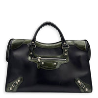 City Top Handle Bag Black in Calfskin, Silver hardware