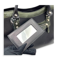 City Top Handle Bag Black in Calfskin, Silver hardware