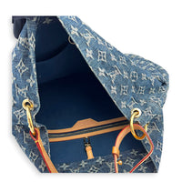 Daily Hobo  Shoulder Bag Blue in Denim, Gold hardware