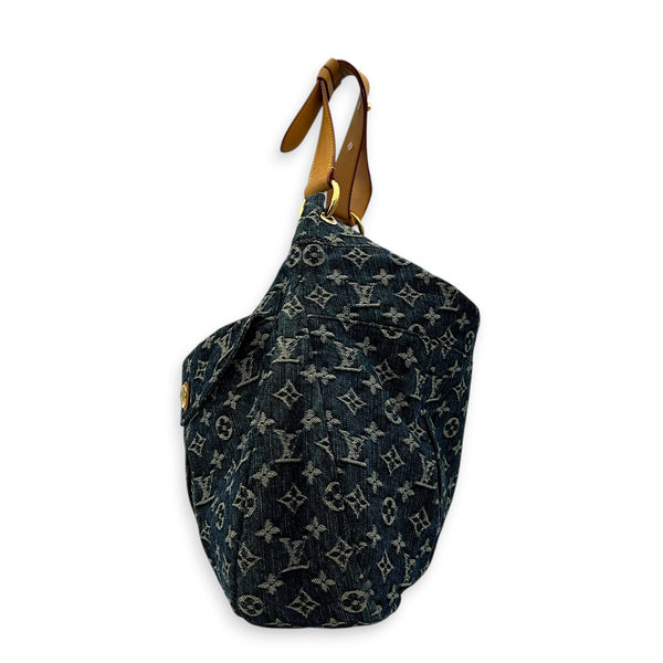 Daily Hobo  Shoulder Bag Blue in Denim, Gold hardware