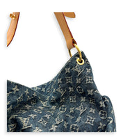 Daily Hobo  Shoulder Bag Blue in Denim, Gold hardware