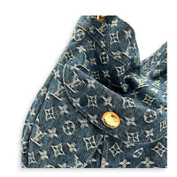 Daily Hobo  Shoulder Bag Blue in Denim, Gold hardware