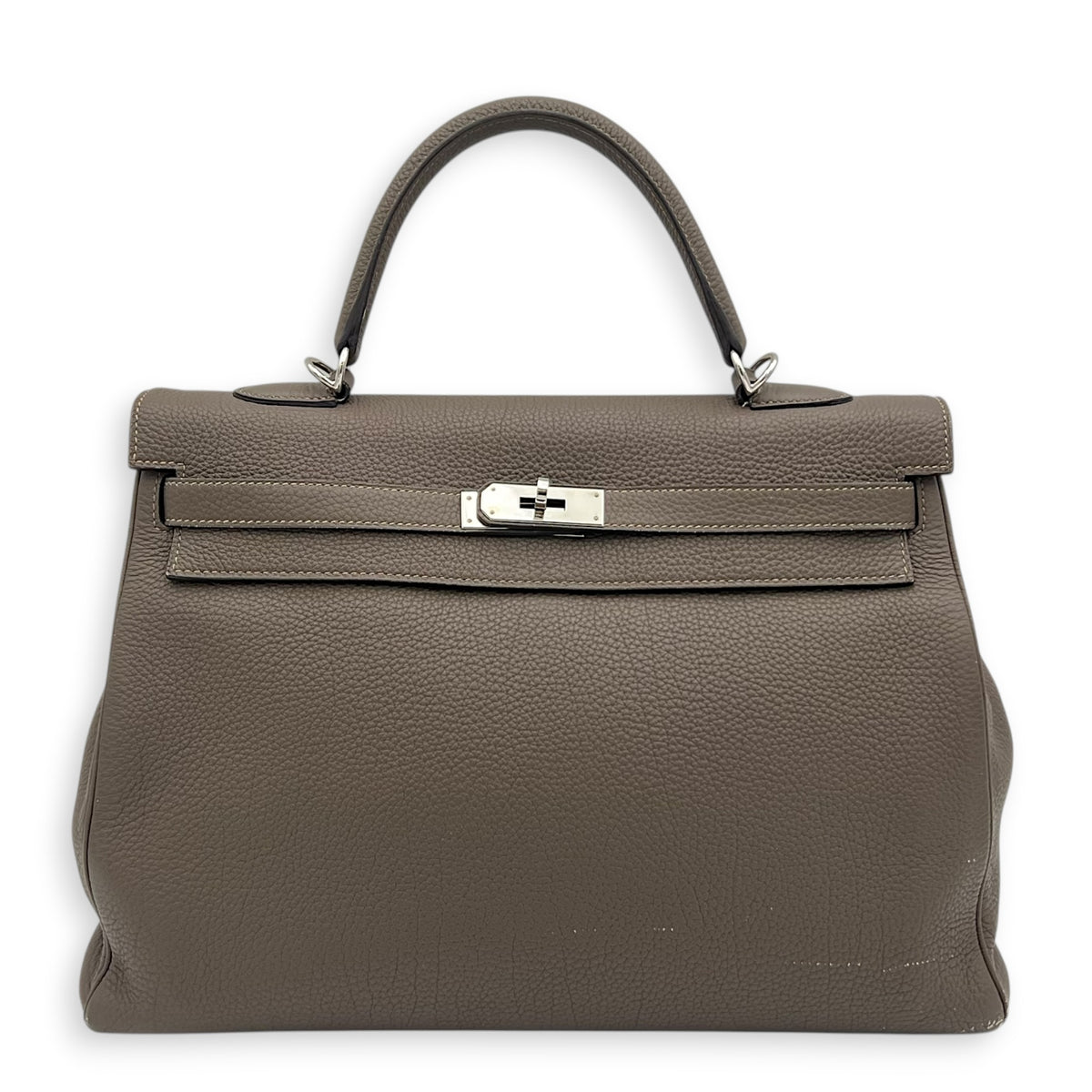 Kelly 35 Etain Top Handle Bag in Togo, Gold hardware
