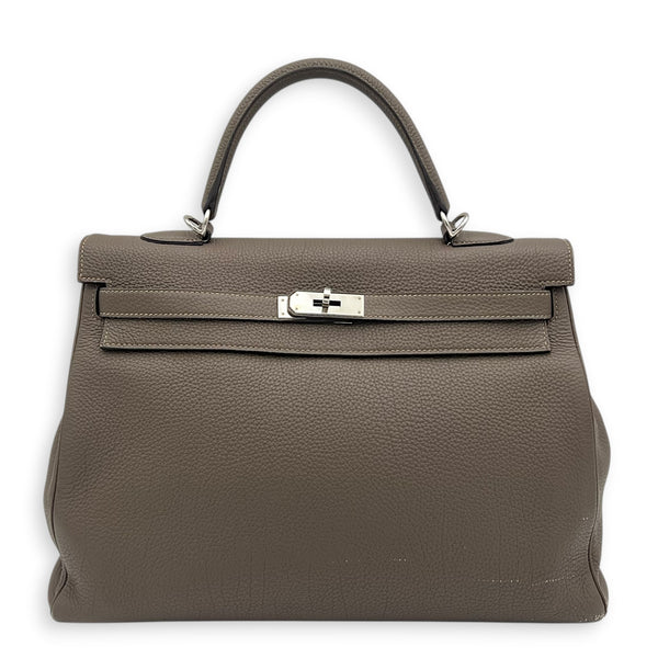 Kelly 35 Etain Top Handle Bag in Togo, Gold hardware
