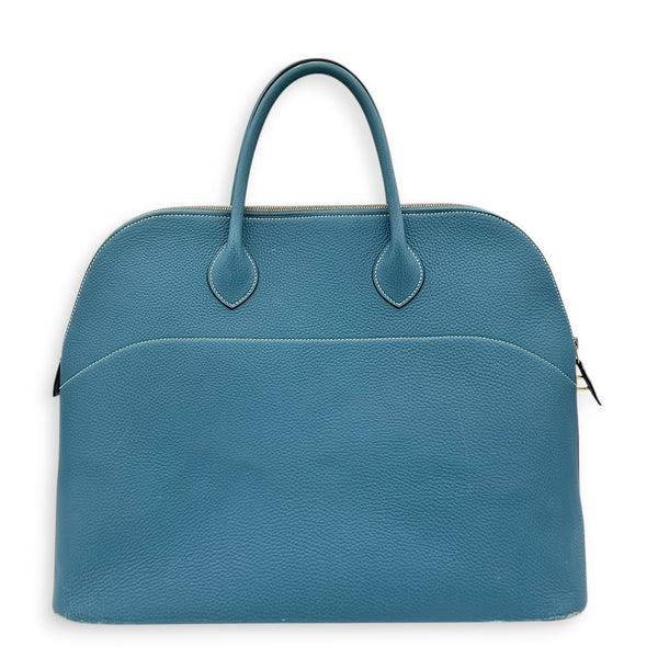 Bolide 45 Blue Jean Top Handle Bag in Clemence, Gold hardware
