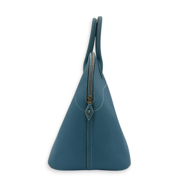 Bolide 45 Blue Jean Top Handle Bag in Clemence, Gold hardware