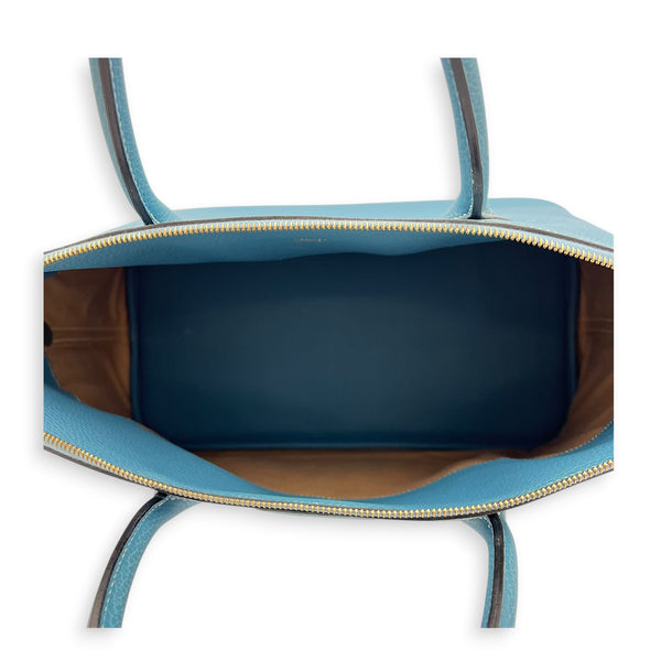 Bolide 45 Blue Jean Top Handle Bag in Clemence, Gold hardware