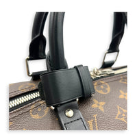 Keepall 45 Brown Top Handle Bag in Monogram Coated Canvas, Silver hardware