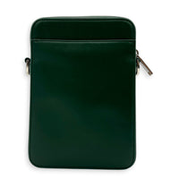 World Tour Oblique Crossbody Bag Green in Calfskin, Silver hardware