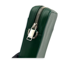 World Tour Oblique Crossbody Bag Green in Calfskin, Silver hardware
