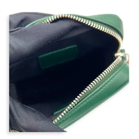 World Tour Oblique Crossbody Bag Green in Calfskin, Silver hardware