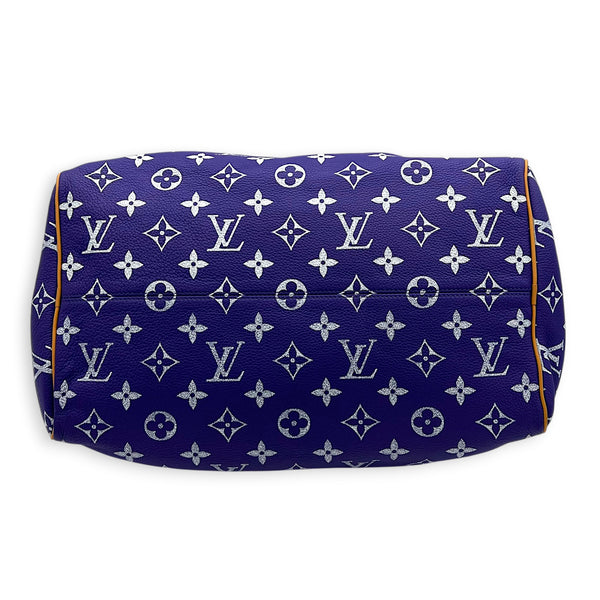 P9 Speedy Bandouliere 40 Purple Top Handle Bag in Taurillon Leather, Gold hardware